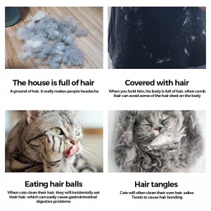 Didmeninė prekyba 3 pakuočių naminių gyvūnėlių plaukų šalinimo šukučių rinkinys