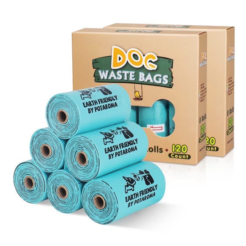 Oanpast 8 Rolls Biologisch ôfbreekbare Dog Poop Bags