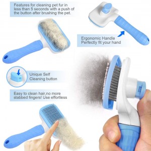 ຂາຍສົ່ງເຄື່ອງເຮັດຄວາມສະອາດຜົມ Pet Self Cleaning Comb