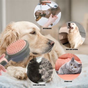 Багатофункціональна двостороння самоочищувальна масажна щітка для котів