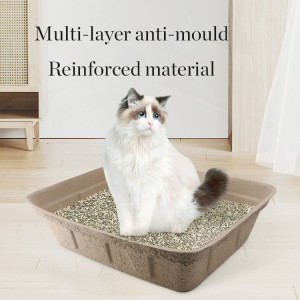 Lavabo per gats d'un sol ús degradable, ecològic, anti-esquitxades