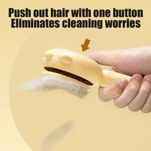 Escova para limpeza de pêlos de animais de estimação com autolimpeza personalizada por atacado