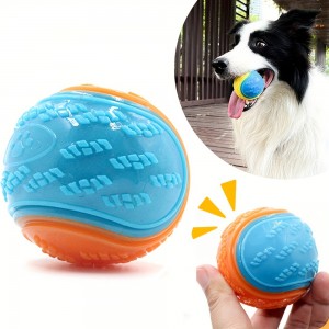 Міцний гумовий інтерактивний жувальний м'яч зі скрипучою собакою