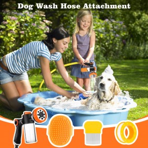 Приставка за маркуч за миене на кучета 8 в 1 с надстройка на дозатора за сапун