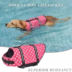 Preservador de banyador de seguretat amb armilla salvavides per a gossos amb ratlles reflectants