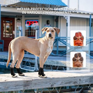 4 unids/set Protector de patas antideslizante impermeable para perros