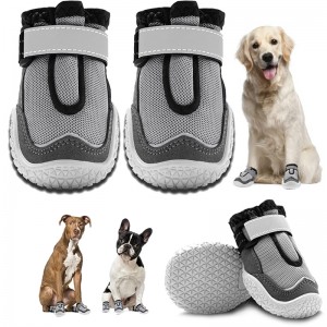 Outdoor Pet Paw Protector Heat Resistant Reflective Straps ခွေးဖိနပ်
