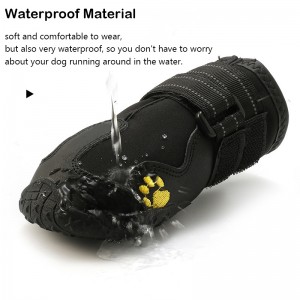 Reflekterende striper Robust anti-skli såle Pet Boots Paw Dog Sko