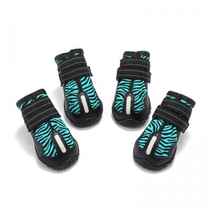 New Zebra Pattern Waterproof Dog Reflective Shoes