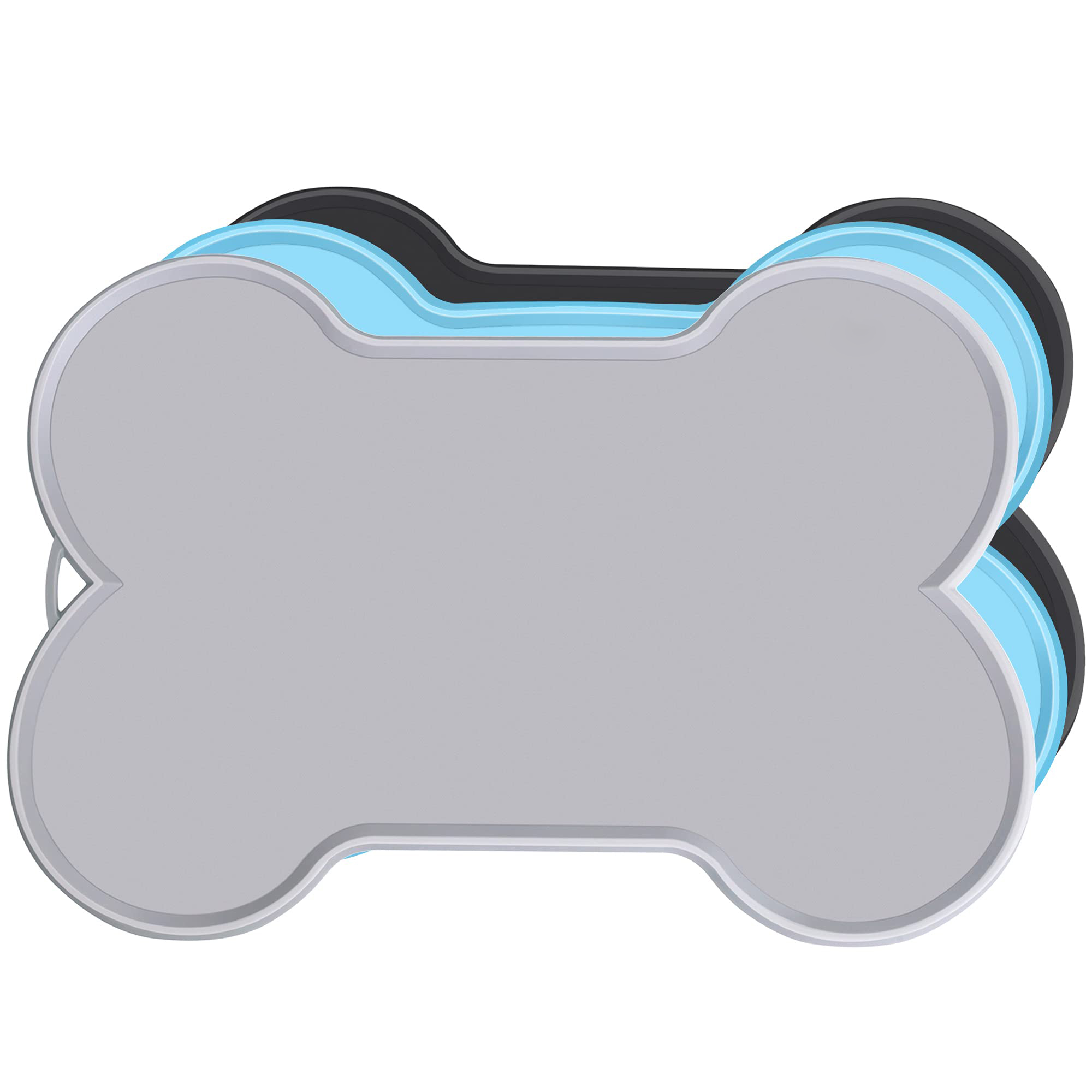 Silicone Waterproof Bone Shaped with Raised Edge Pet Placemat
