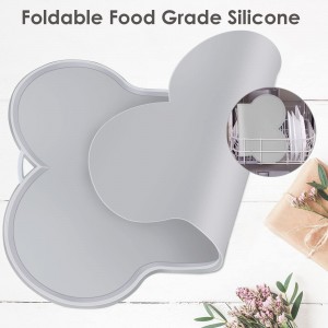 Silicone Waterproof Bone Shaped with Raised Edge Pet Placemat