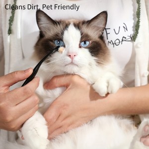 فرشاة تنظيف عيون الحيوانات الأليفة، أداة تنظيف لإزالة علامات الدموع