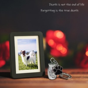 Keluli tahan karat Dog Paw Charm Ashes Holder Pet Urns Keychain