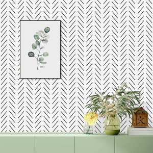 Black and White Peel and Stick Wallpaper Geometric Removable Reform Decor