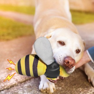 Joguines per mastegar per a mascotes amb forma d'abella Mossegada interactiva Joguines per a gossos que grinyolen Joguines per mastegar per a gossos agressius