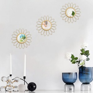 3 Pack Round Gold Mirrors for Home Decor