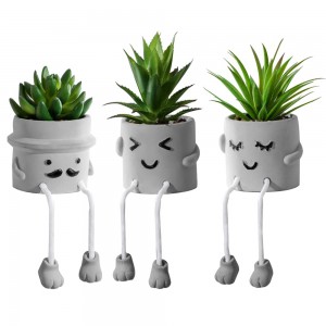 Mini podiņos, radoši mākslīgi sukulenti augi mājas rakstāmgalda dekors