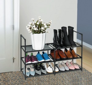 Étagère à chaussures à 3 niveaux, robuste, empilable, décoration de meubles de maison