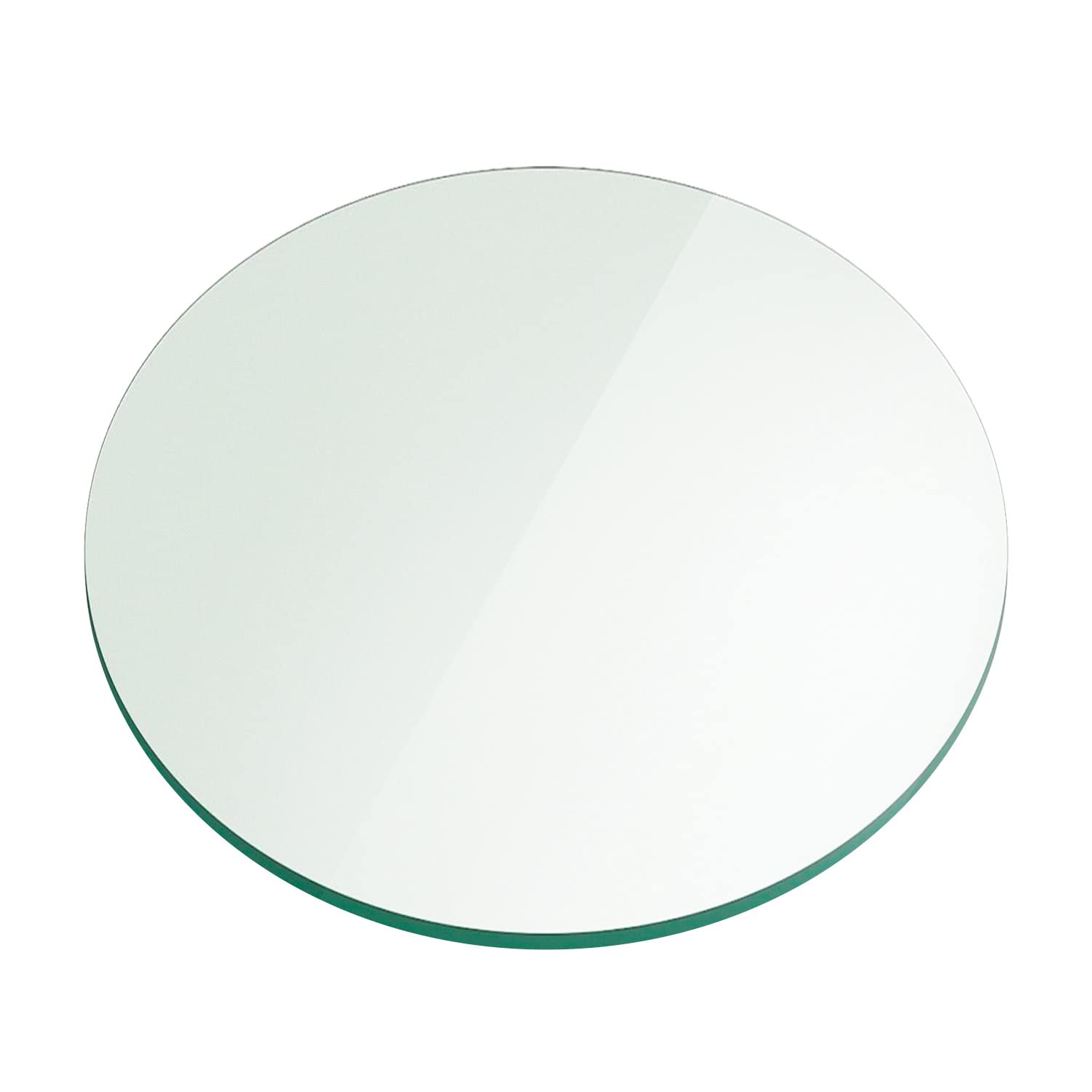 Clear Glass and Mirror Round Glass Table Top