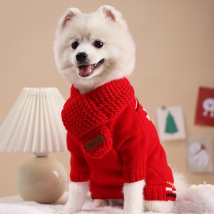 Оптовая торговля новогодней модной теплой одеждой для шарфа для домашних животных