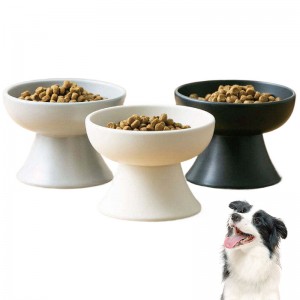 Оптова індивідуальна кругла керамічна миска для домашніх тварин Персоналізована піднята миска для корму для собак і котів Годівниці для домашніх тварин