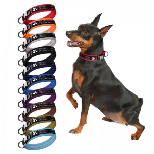 Collar de nailon axustable para mascotas, colar reflectante para cans dispoñible