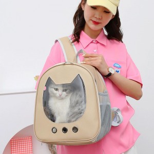 ကြီးမားသော Capacity Pet Travel Bag Breathable Cat Dog Backpack Pet Carrier