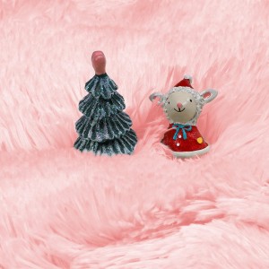 Розов тркалезен тепих за девојчиња Слатка декорација на соба со крзнен тепих