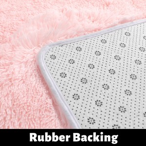 Pink Round Rug para sa Girls Bedroom Fluffy Circle Furry Carpet Cute Room Decor