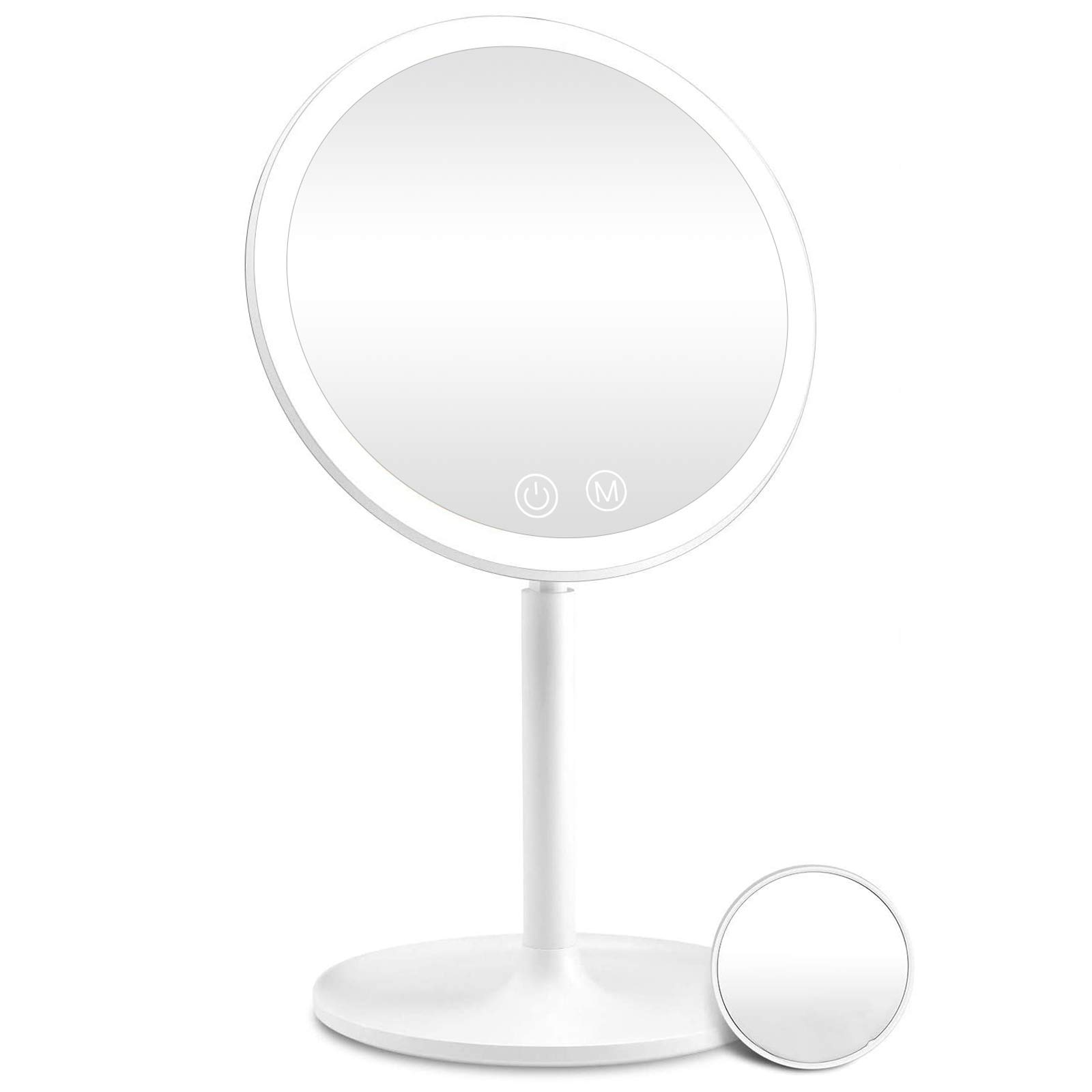 Ładowane, podświetlane, powiększające lustro do makijażu LED z ekranem dotykowym Dekoracja biurka