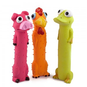 3 កញ្ចប់ 9″ Squeaky Latex Dog Toys Standing Stick Animal