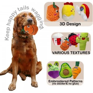 18 Pack Dog Squeaky Toys ချစ်စရာ Stuffed Pet Plush အရုပ်များ