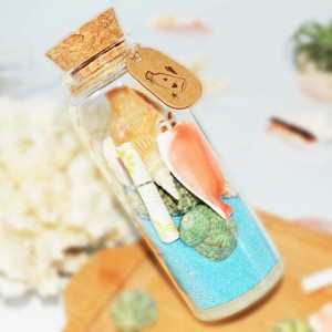 Mini bouteilles en verre avec bouchons en liège, décorations, cadeau, bouteille de Message de souhait