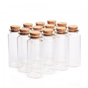 Mini Glass Bottles Jars with Wood Cork Stoppers Decorations Gift Wishing Message Bottle