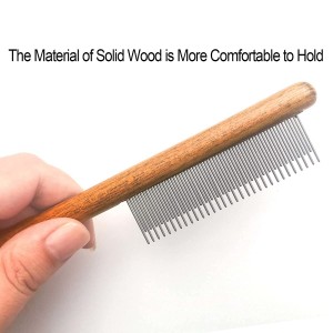 Гребінець для видалення котячої шерсті з міцною дерев’яною ручкою Інструменти для догляду за домашніми тваринами