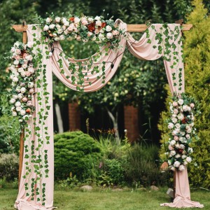 Folhas de hera artificial, guirlandas de vegetação, folhas de hera artificial, decoração de parede para festa de casamento