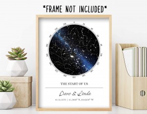 Unframed Custom Star Map Constellation Prints Wall Art Poster Home Decor Gift