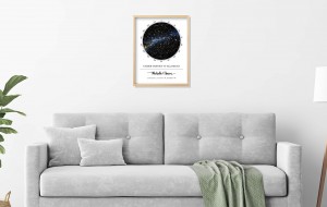 Нерамкирана персонализирана звездна карта Съзвездие Щампи Стенен художествен плакат Подарък за домашен декор