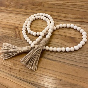 Wood Bead Tassels Աղոթք Boho Beads Պատի Կախովի Դեկոր Նվեր