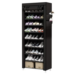 9 Tier Shoe Rack na may Dustproof Cover Shoe Shelf Storage Organizer