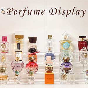 Akril felszálló kijelzőpolc 4 rétegű parfümrendező állvány kis emelőkosár
