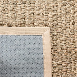 Alfombra antideslizante de fibra natural, alfombra con acento de pasto marino, tejido de cesta, decoración del suelo
