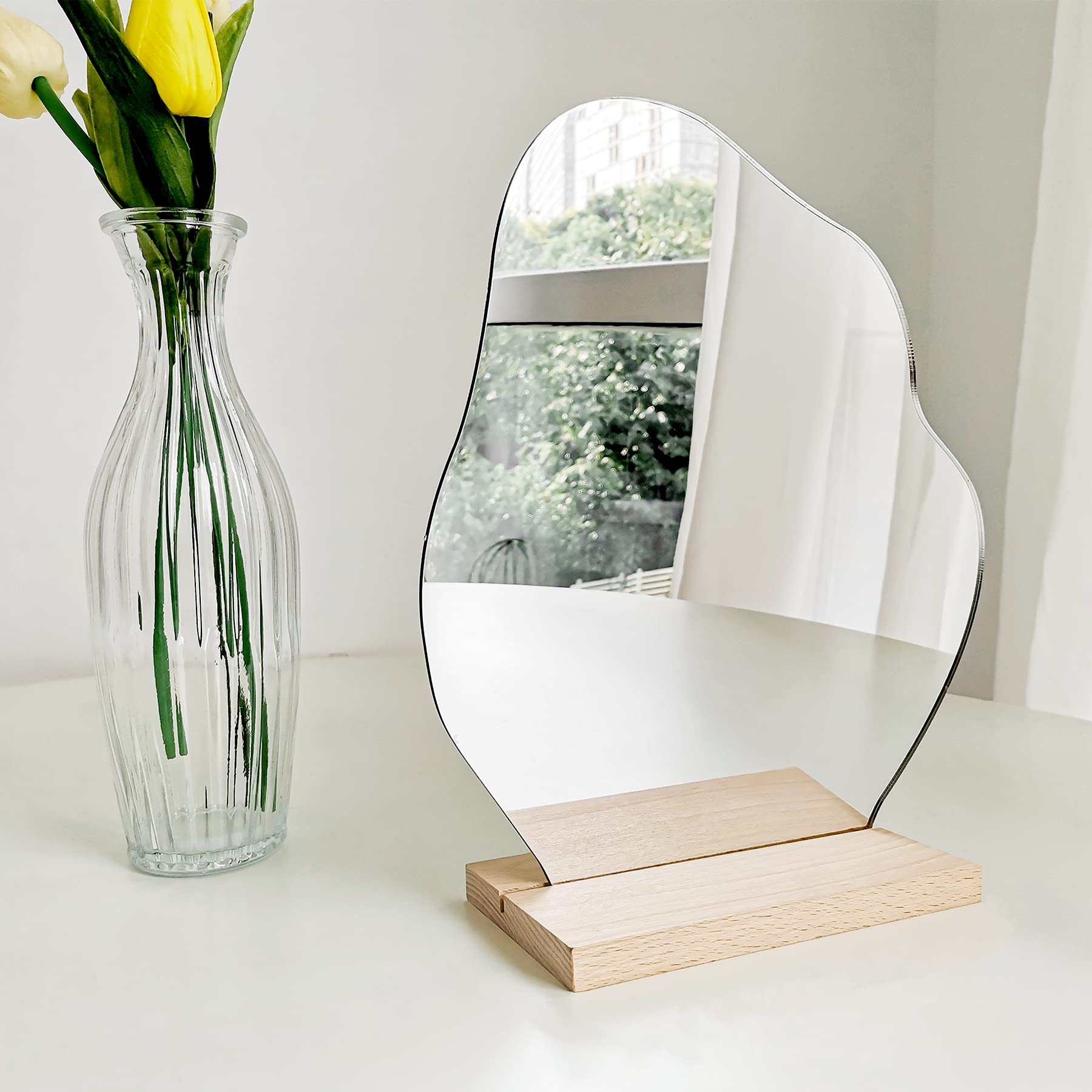 I-Aesthetic Room Decor Desk Desk Irregular Mirror Frameless Asymmetrical Cloud Mirror