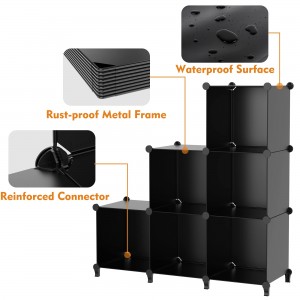 Cube Storage Organizer 16-Cube Storage Shelf Metal Closet Organizer for Garment Racks