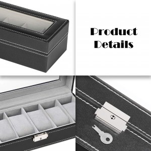 Leather Watch Box Display Case Collection Organizer Glass Jewelry Storage