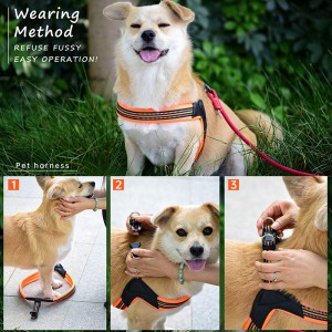 Breathable Padded Pet Harness with 2 Adjustable Bottons