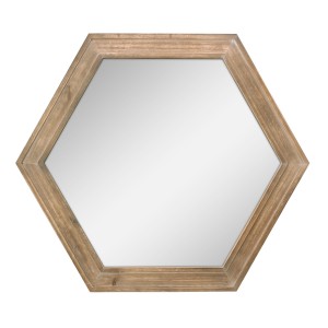 Hexagon Asma Wall Mirror Табигый Wood Frame Rustic Farmhouse Decor