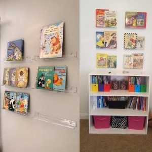Acrylic Invisible Kids Floating Book Shelf Picture Storage Bedroom Decor