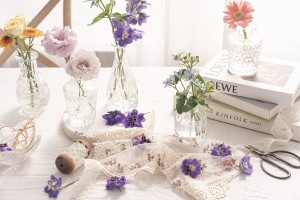 Vaso de vidro com botões transparentes em massa para decoração de flores de mesa para casa