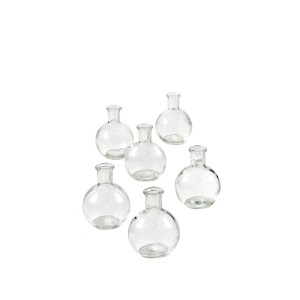 Floreros transparentes con forma de bola, floreros de cristal transparente, decoración del hogar
